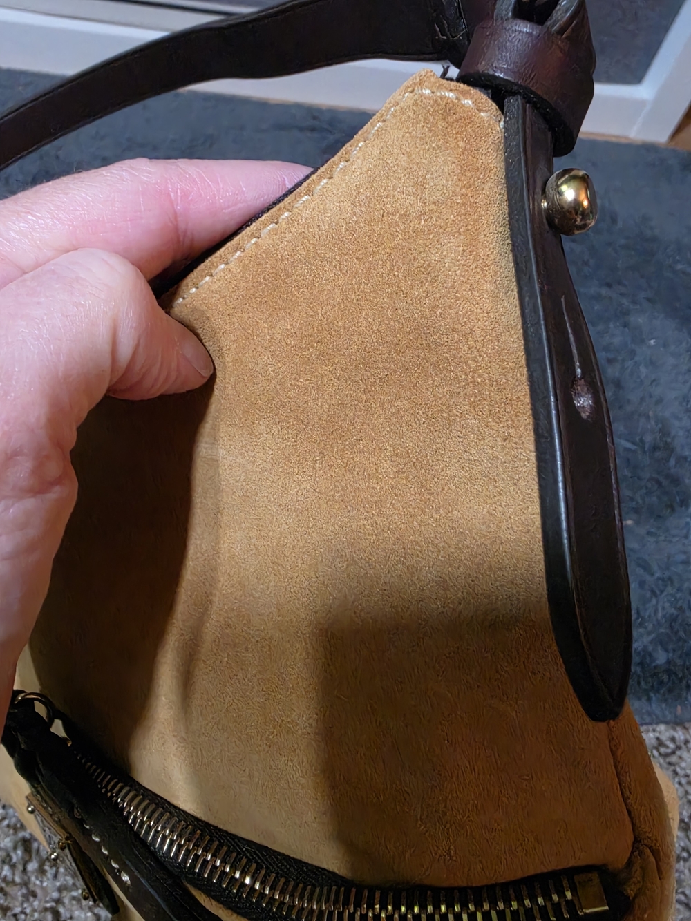 Dooney & Bourke Suede Hobo Bag - Picture 9 of 15